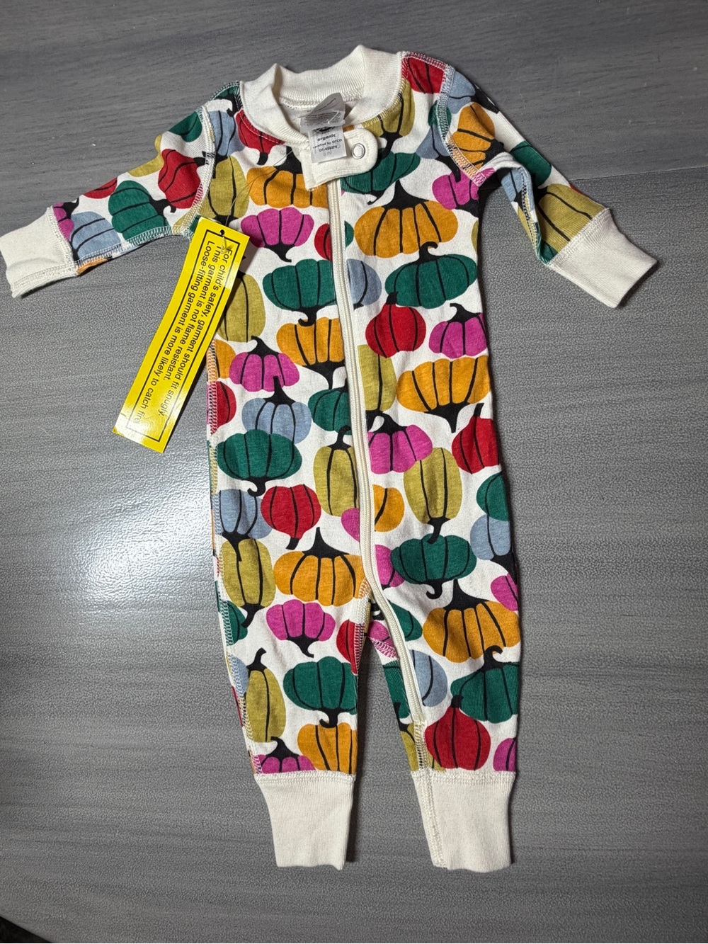 Hanna Andersson 0-3M Organic Cotton colorful Pumpkin Sleeper Halloween fall